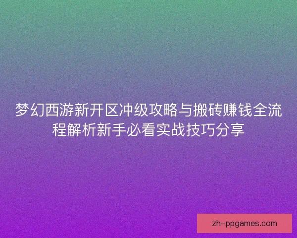 梦幻西游新开区冲级攻略与搬砖赚钱全流程解析新手必看实战技巧分享