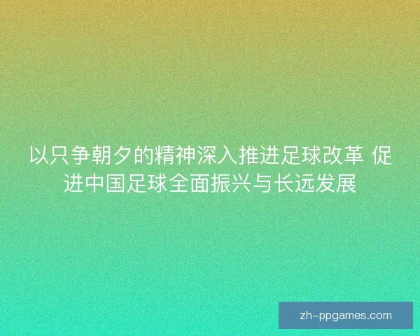 以只争朝夕的精神深入推进足球改革 促进中国足球全面振兴与长远发展